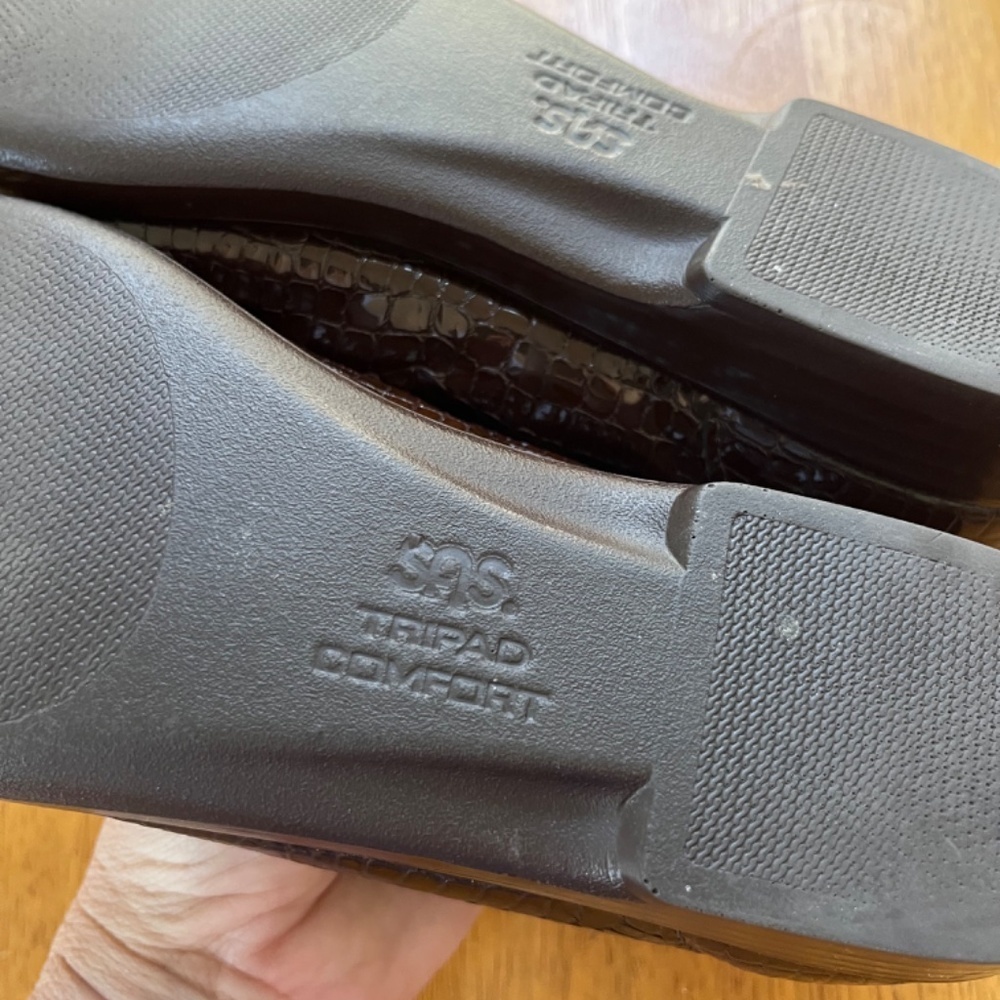 SAS Sz 7.5 M Shiny Brown Simplify Loafer Croc‎ Lightweight Slip On Moccasin - Picture 7 of 11